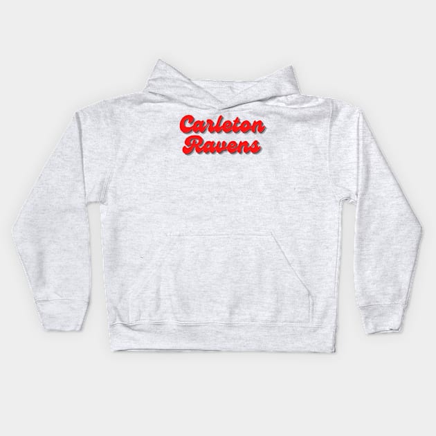 Carleton Ravens Kids Hoodie by stickersbyjori